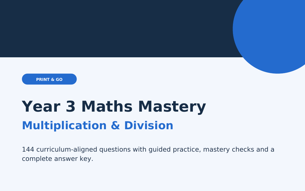 Year 3 Multiplication & Division Workbook | 144 Questions | Australian Curriculum v9.0 cover